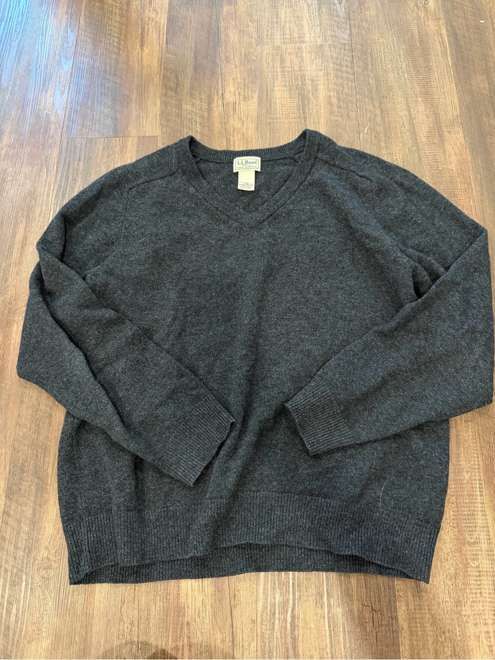 L.L. Bean Men's Charcoal V-Neck Sweater